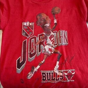 Chicago Bulls Michael Jordan 1988 Salem MVP Caricature T-Shirt Small Tee Vintage